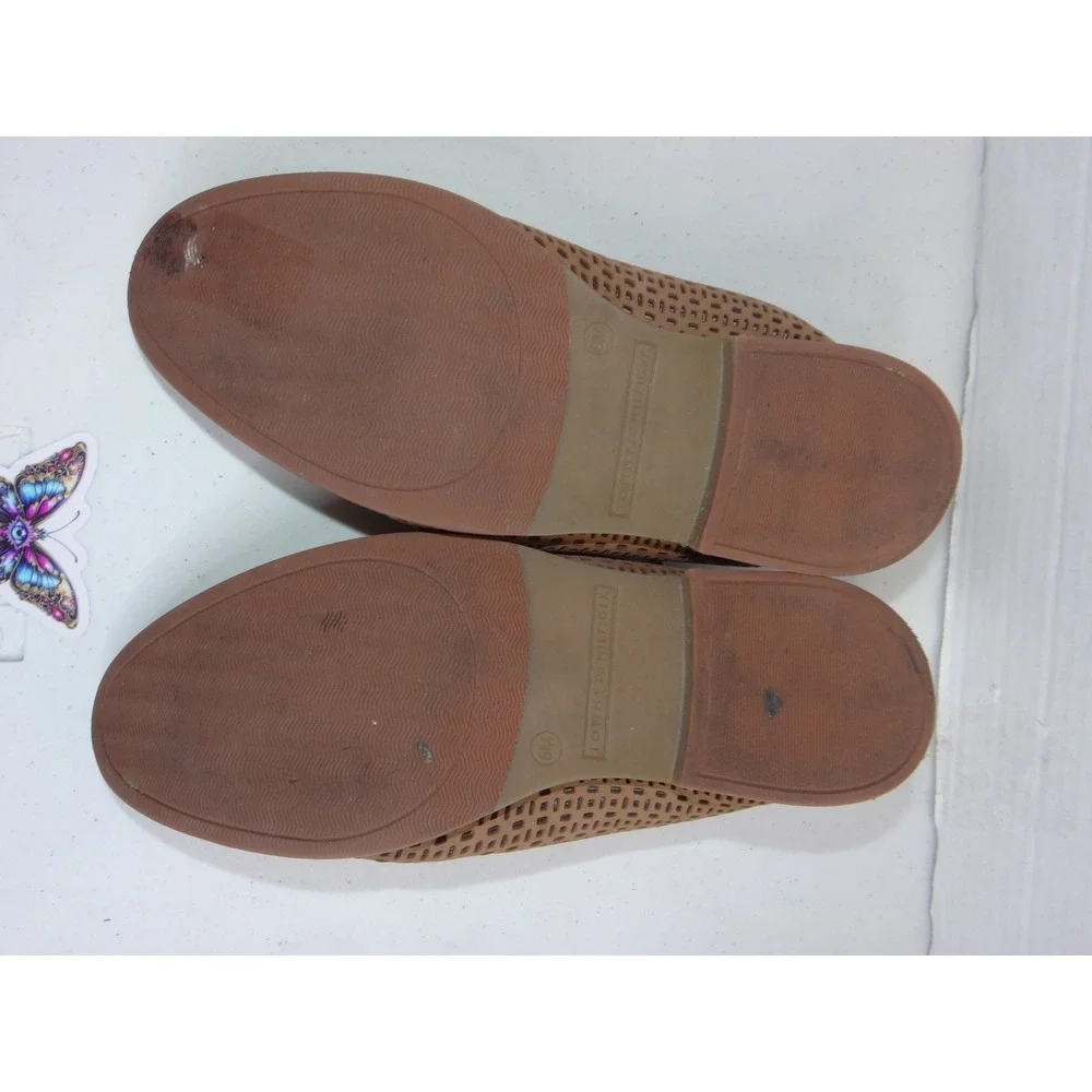 Tommy Hilfiger Raenay Tan Leather‎ Perforated Oxford Lace Up Flats Shoes 6M